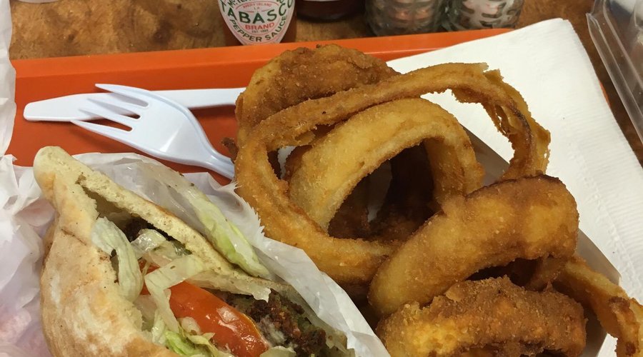 Falafel and onion rings
