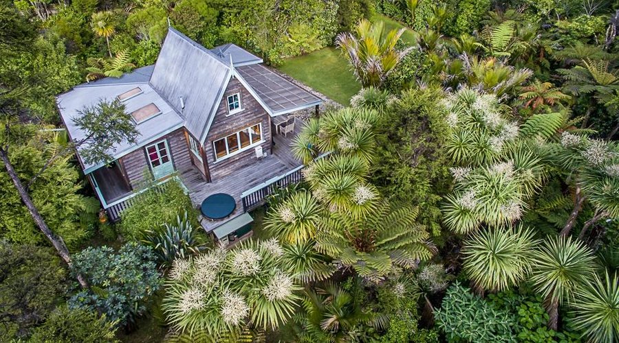 view of Moehau Villa from above