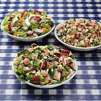 Apple Walnut Chicken Salad, Chopped Salad, Poppyseed Fruit with Chicken Salad