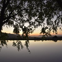Sunset over the dam