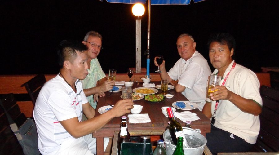 Enjoying dinner