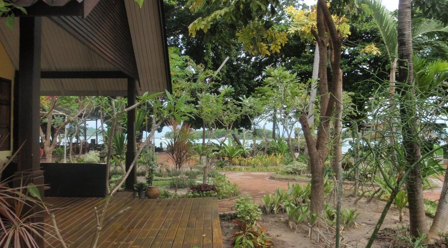 view from our bungalow to the beach