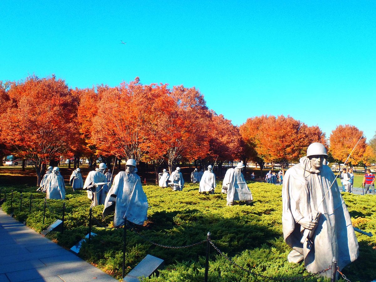 Visitando o Memorial dos Veteranos da Guerra da Coréia em DC