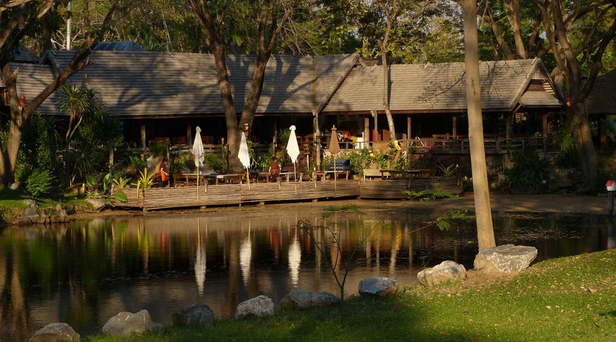 dining area from far side of lake
