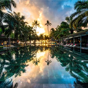 Segara Village Hotel in Sanur, image may contain: Pool, Swimming Pool, Resort, Hotel