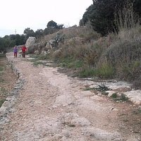 Roman road, note the water channel on the left