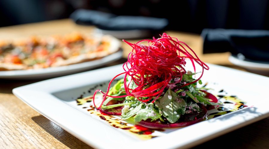 Beet salad and Pizza