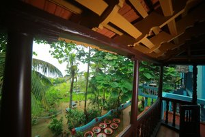 Varkala Marine Palace in Varkala Town, image may contain: Hotel, Resort, Building, Garden