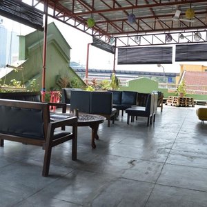Part of the common area on the rooftop