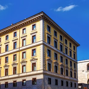 Gioberti Art Hotel in Rome, image may contain: Furniture, Hotel, Building, Bed