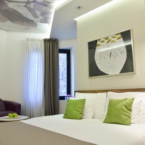 Sole Hotel in Nis, image may contain: Interior Design, Indoors, Home Decor, Bedroom