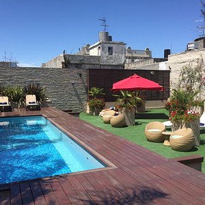 The rooftop pool and terrace