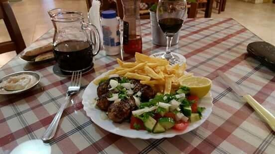 Sieftalia and local Kalamos wine