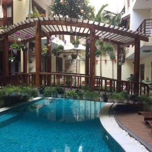 Bridge over the pool