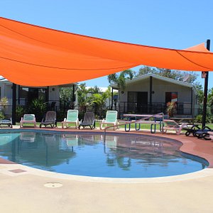 one of two swimming pools