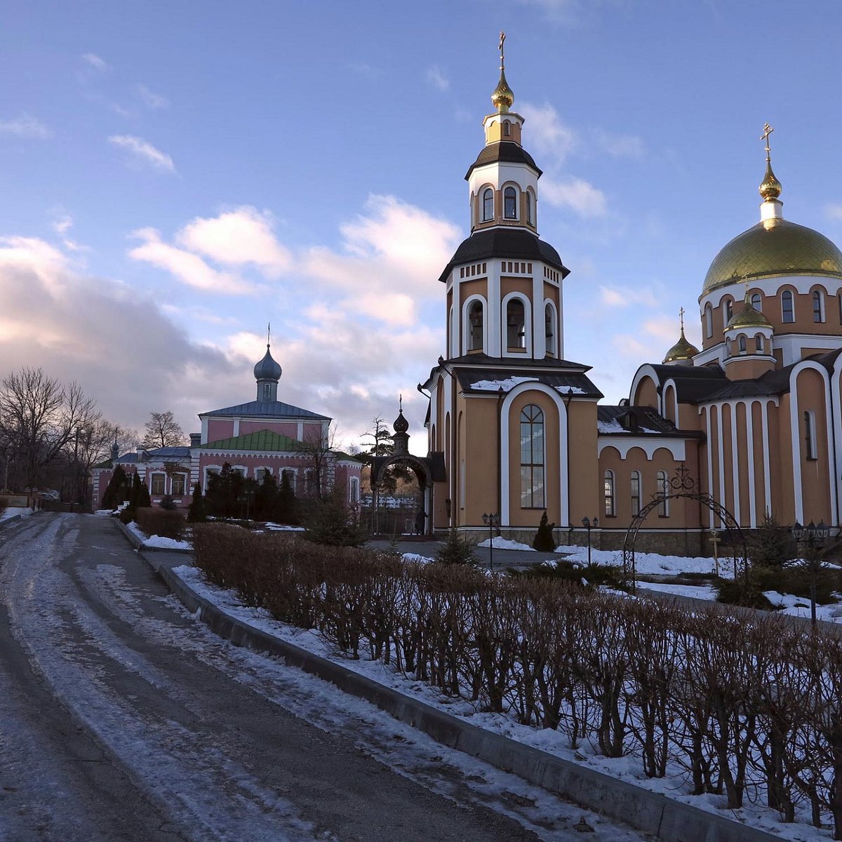 Монастыри саратова. Саратов Алексиевский монастырь. Свято-Алексиевский монастырь зимой вечером.