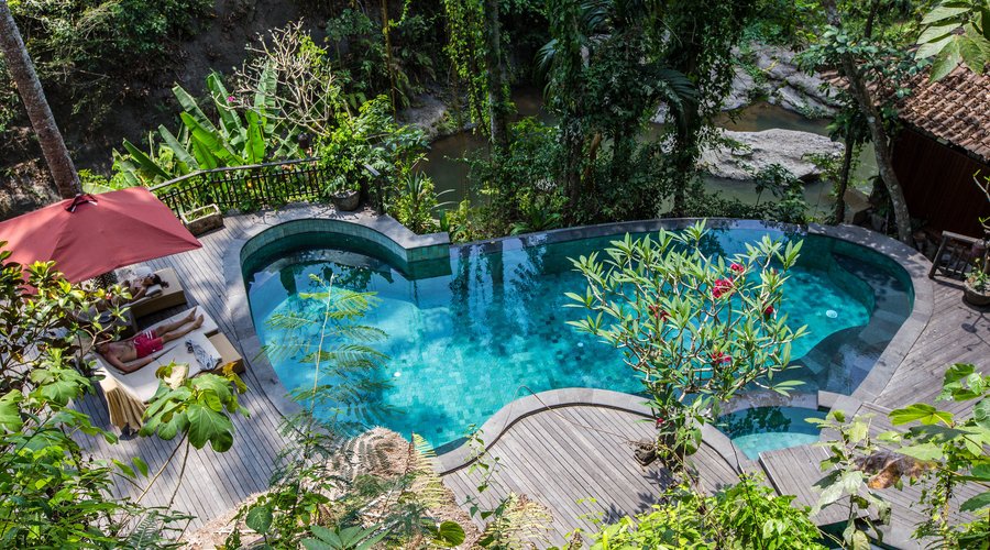 The Pool at the Svarga Loka Resort