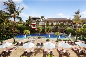 Blu-Zea Resort by Double-Six in Seminyak, image may contain: Hotel, Resort, Villa, Chair