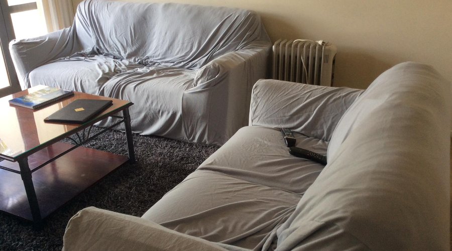 Living room with covers