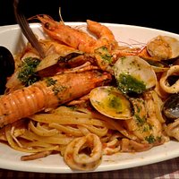 Linguine with seafood....