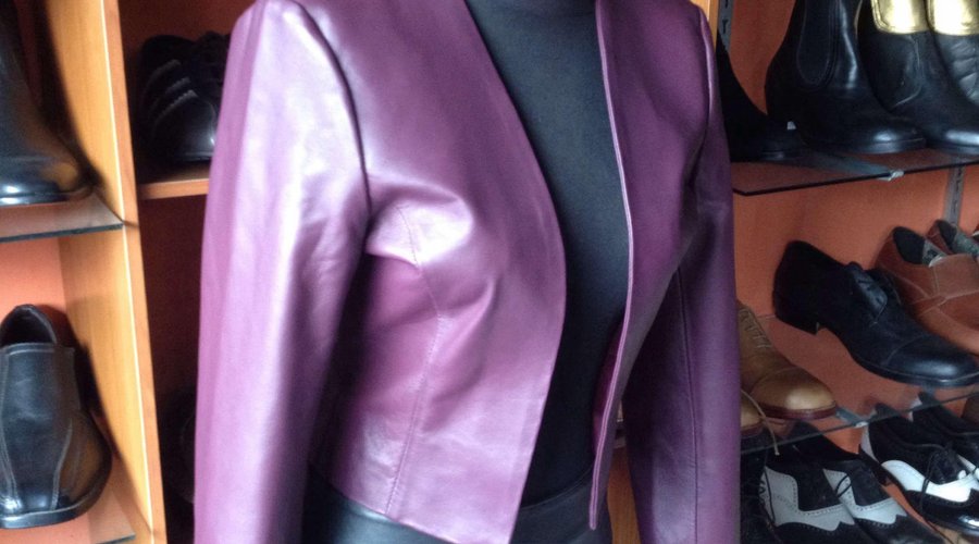 Purple leather bolero