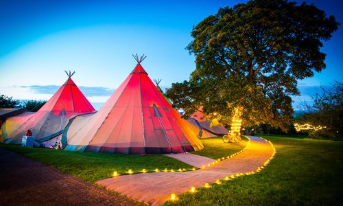 Tipis in grounds