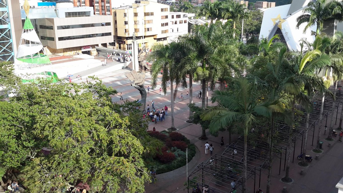 City central Plaza of Armenia, Quindio, Colombia.