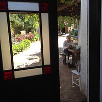Looking out from the restaurant.