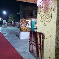 the god idol at the entrance