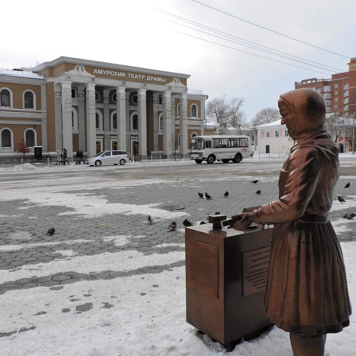 благовещенск набережная зимой