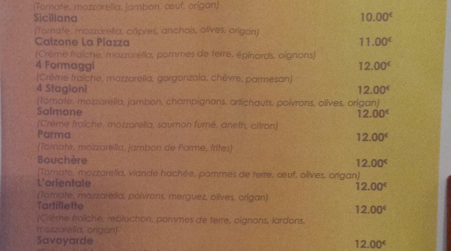 Pizza emporter la piazza