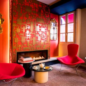 Hotel de Lille in Paris, image may contain: Interior Design, Indoors, Sink, Wood