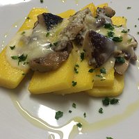 Menù del giorno e polenta gorgonzola e funghi