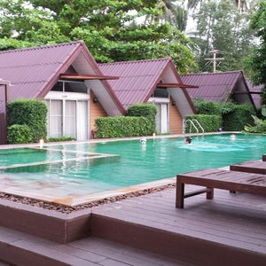 The swimming pool area.
