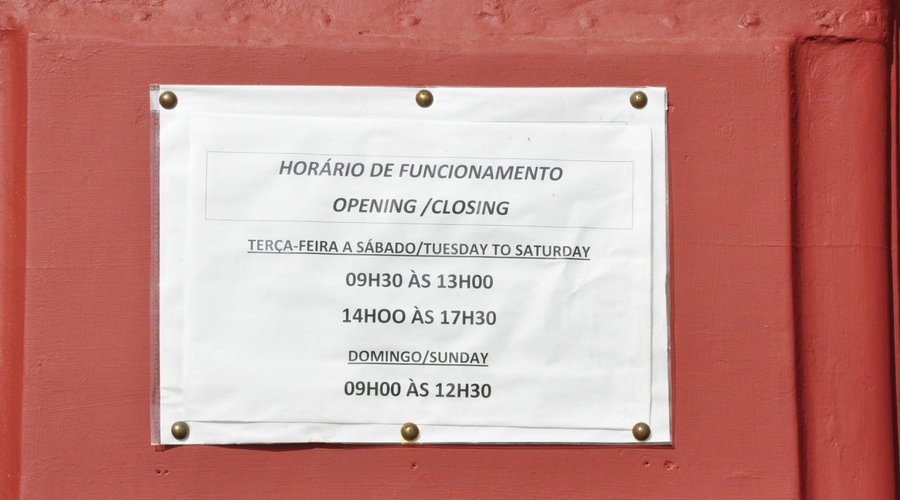 Opening hours of church.