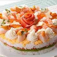 Shrimp salmon mashed potato