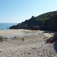 The beach to the right