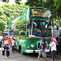 Open top double decker bus