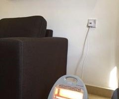 small heater for one living room only. and one peace only. and i booked four rooms.