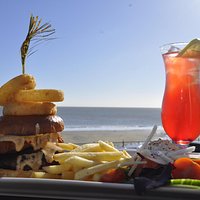 Fresh Island Homemade Burgers with seaview