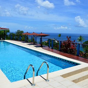 50ft swimming pool overlooking Marigot Bay