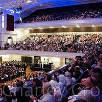 Looking back in the auditorium