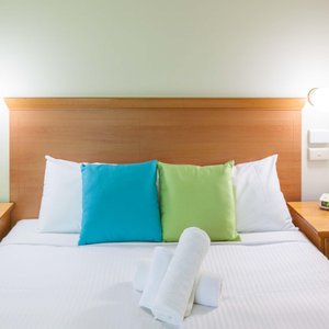 Bell Motel in Preston, image may contain: Cushion, Home Decor, Bed, Furniture