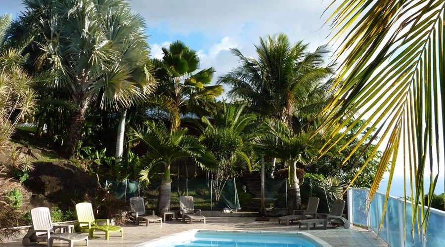 Vue d'ensemble de la piscine et du mobilier à disposition...