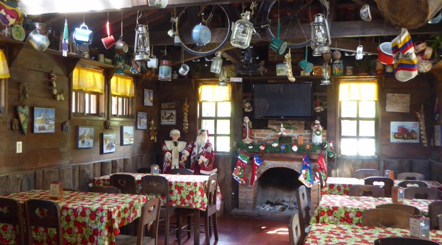 Interior with some of the festive decorations shown