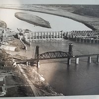 Construction photo in 1940 of Chickamauga Dam