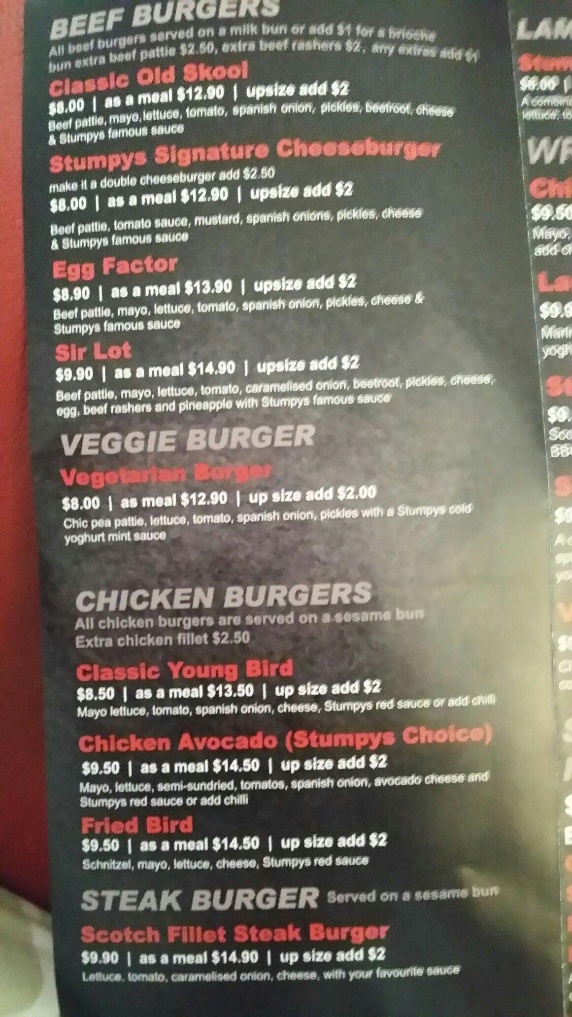 STUMPYS BURGERS, Revesby - Menu, Prices & Restaurant Reviews - Order ...