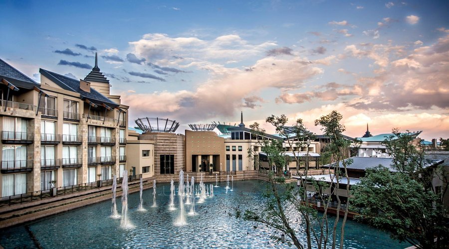All hotel rooms are facing  water features