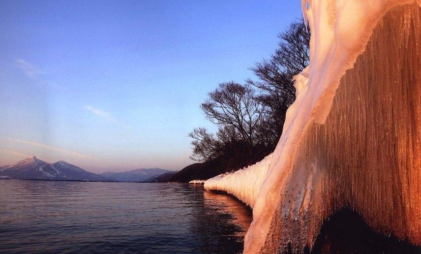 厳寒の風物詩しぶき氷