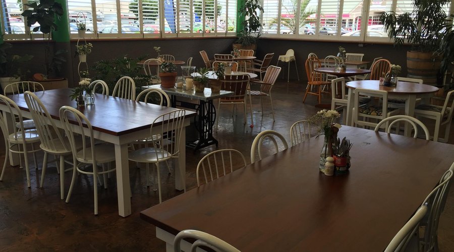 The outdoor seating area